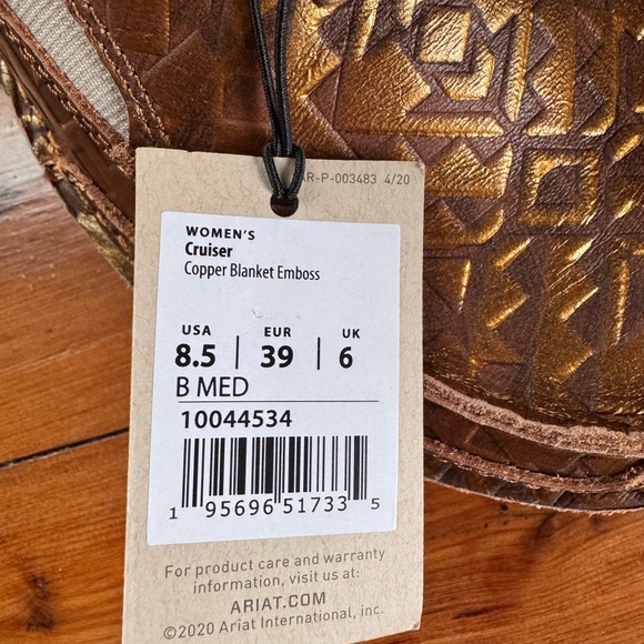 Ariat Cruiser Slip-On Shoes – Copper Blanket Emboss – Size 8.5 - Picture 4 of 5